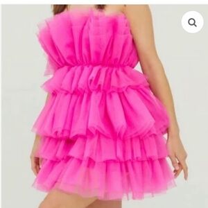 NWT Altar’d State Daria Tulle Mini Dress in Hot Pink. Size Small